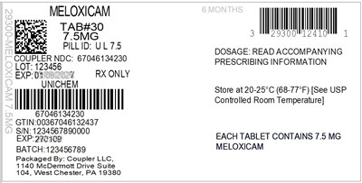 Label (29300 124 10 Meloxicam 7.5mg 67046 1342 30)